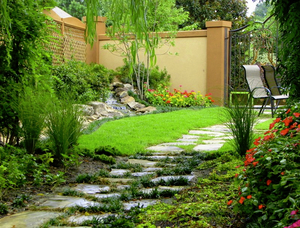 backyard stone walkway