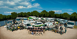 Natural Landscape Portland Oregon's full truck fleet